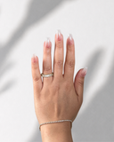Pink Ombre Chrome Ballerina luxury press-on nails with pink ombre and chrome finish by NEWRUSH