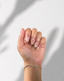 Pink Ombre Chrome Ballerina luxury press-on nails with pink ombre and chrome finish by NEWRUSH