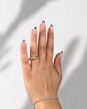 Red French Chrome Almond luxury press-on nails with cherry red chrome French tips by NEWRUSH