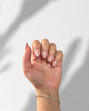 Red French Chrome Almond luxury press-on nails with cherry red chrome French tips by NEWRUSH