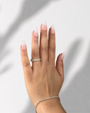 Ombre Classic Ballerina luxury press-on nails with soft nude to milky white ombre finish by NEWRUSH