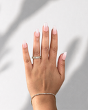 Ombre Classic Ballerina luxury press-on nails with soft nude to milky white ombre finish by NEWRUSH