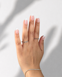 French Classic Ballerina luxury press-on nails with nude base and crisp white French tips by NEWRUSH