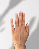 French Classic Ballerina luxury press-on nails with nude base and crisp white French tips by NEWRUSH