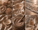 Nougat Chrome Almond luxury press-on nails with taupe chrome finish by NEWRUSH