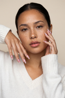 Pink Ombre Chrome Ballerina luxury press-on nails with pink ombre and chrome finish by NEWRUSH